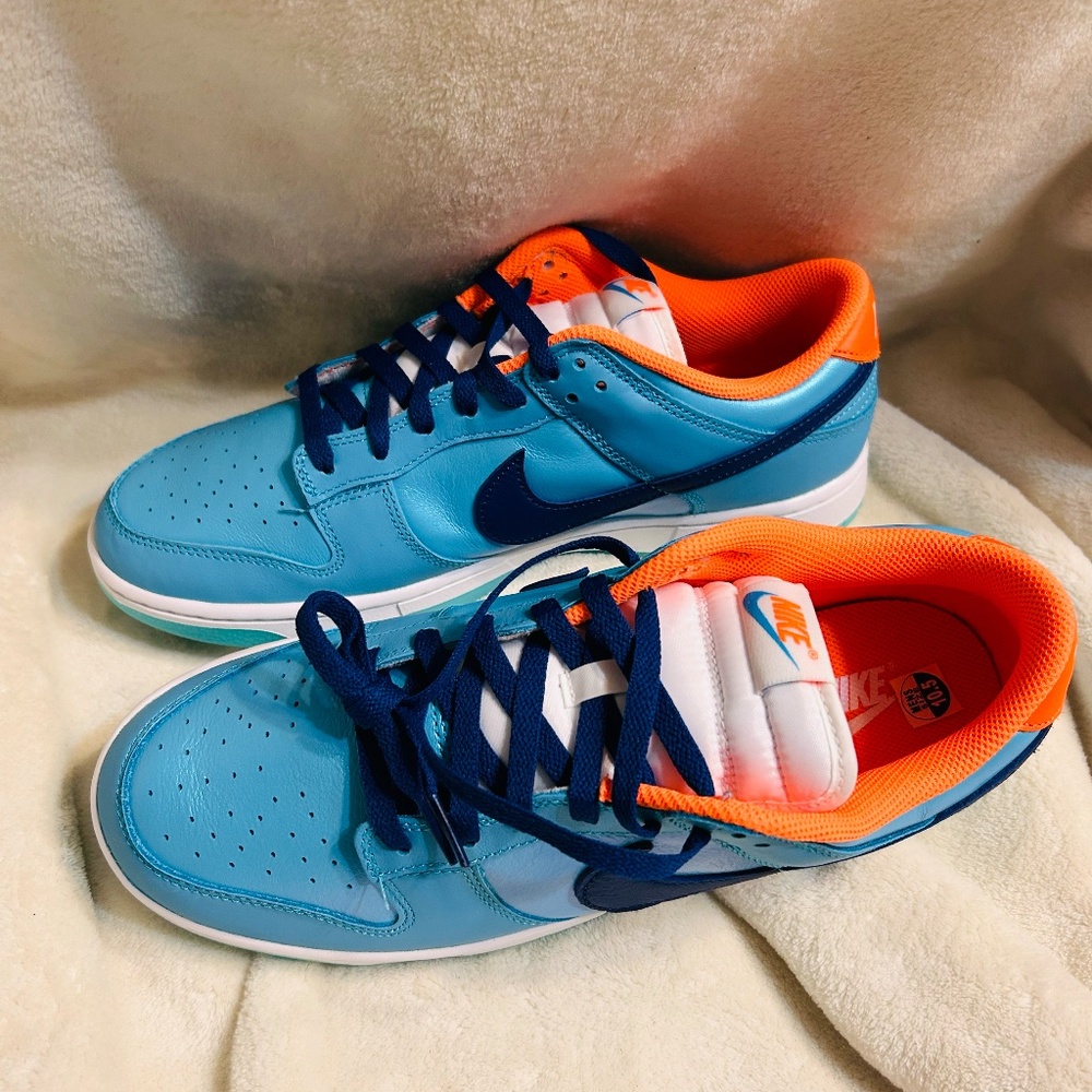 Nike Dunk Low SE Mens Size 10 Baltic Blue/ Orange Sneakers HQ1538-416 NEW - Picture 5 of 6
